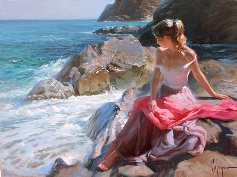 Girl of Martossa Original Painting by Vladimir Volegov