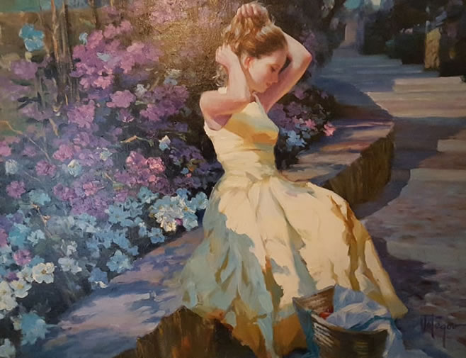 Sunday in the Park Original Painting by Vladimir Volegov