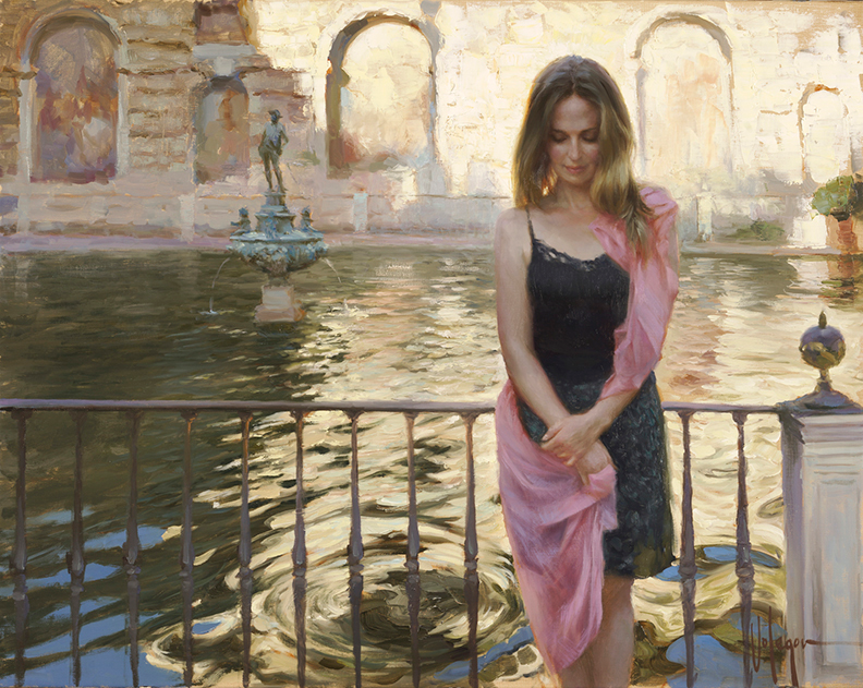 At the Fountain of Alcazar, Sevilla
 Original Painting by Vladimir Volegov