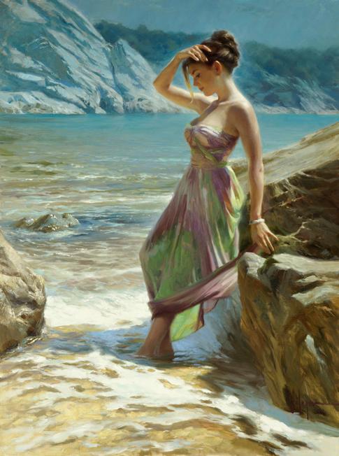 Day at Costa Brava Beach
 Original Painting by Vladimir Volegov