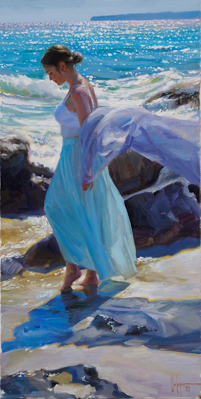 Sliding on Ses Illetes Original Painting by Vladimir Volegov