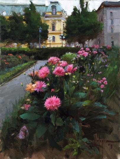 Square in Stockholm
 Original Painting by Vladimir Volegov