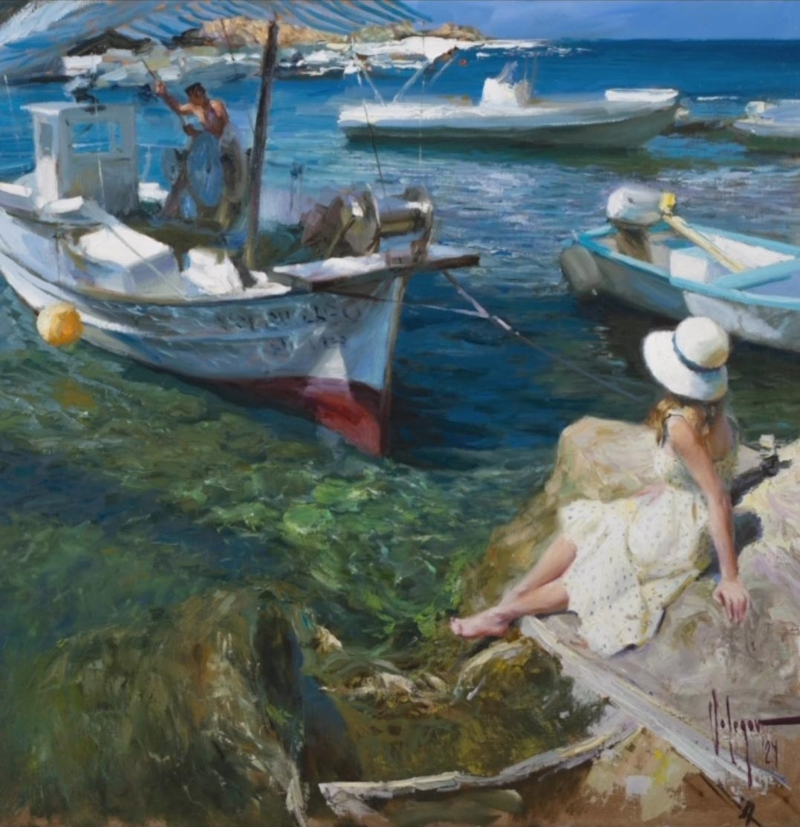 Summer on the Island Original Painting by Vladimir Volegov