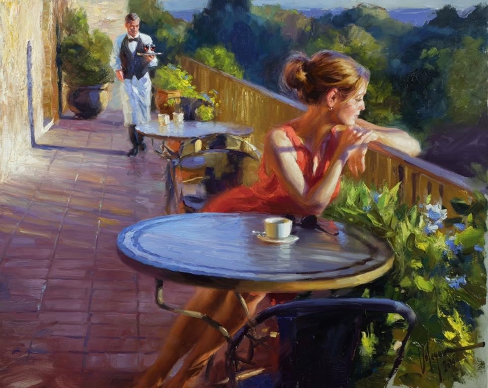 Terrace Cafe
 Original Painting by Vladimir Volegov