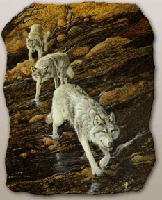 Original Painting, Wolves of Rock Creek by Susan von Borstel