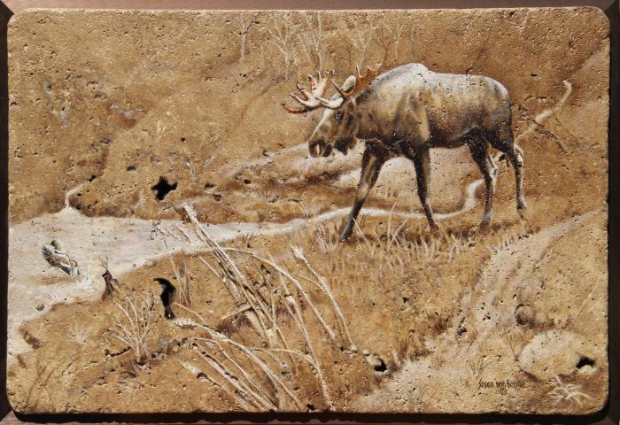 Original painting Moose and Friends by Susan von Borstel