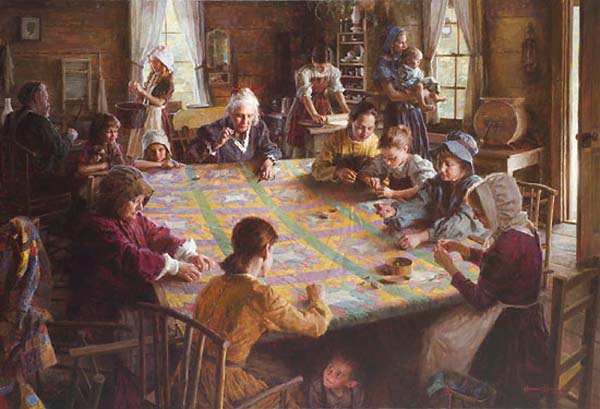 The The Quilting Bee, 19th Century Americana by Morgan Weistling by Morgan Weistling