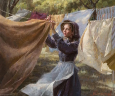 Original Painting, Clothesline by Morgan Weistling