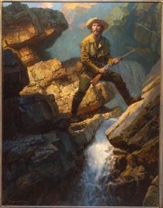 Original Painting, The Tracker, Wolf Creek Falls, 1873 by Morgan Weistling