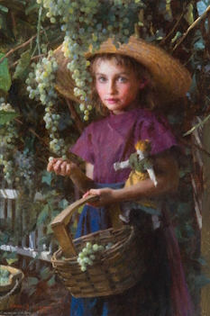 Original Painting, Vineyard Girl by Morgan Weistling