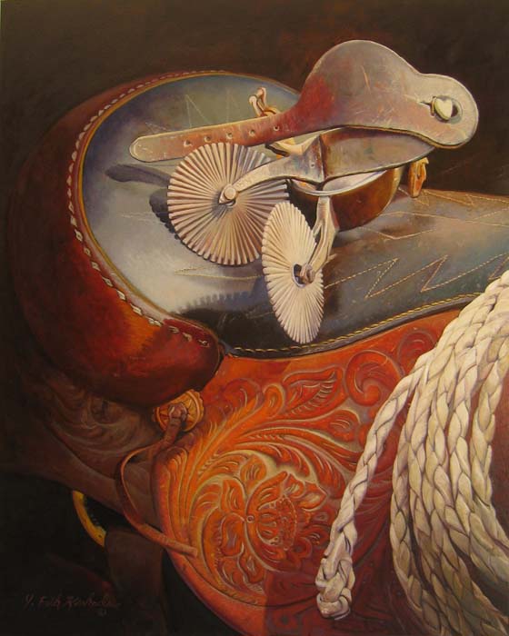 Original Painting, The Under Sheriff's Spurs by J.E. Weston