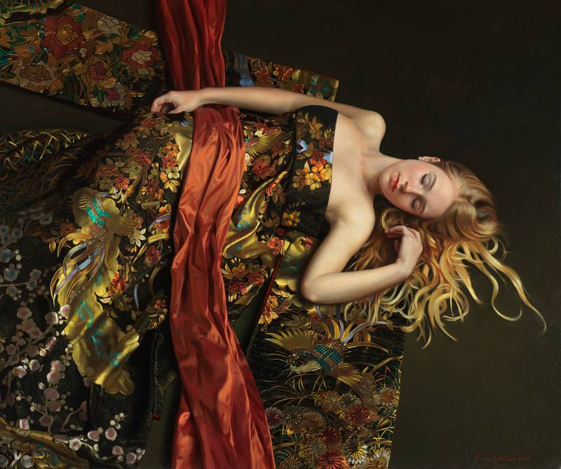 Original Painting, Persimmon and Gold
 by Evan Wilson